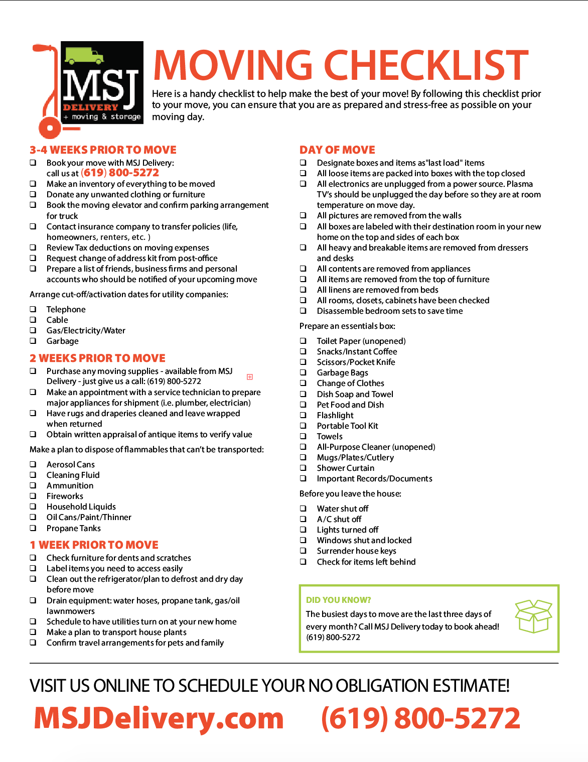 Move In Checklist Pdf Editable Fillable Printable Legal Templates 